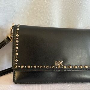 Michael Kors Black Leather Mini Crossbody